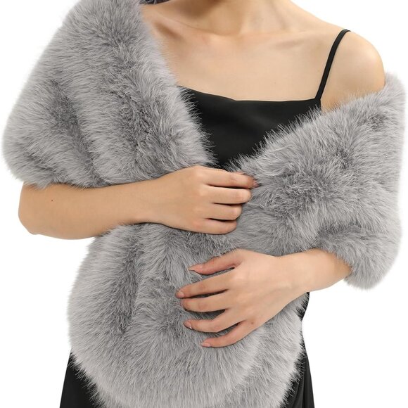 Fur Collar Scarf for Women Faux Fur Scarves Neck Shrug for Fall Winter Coat Dres